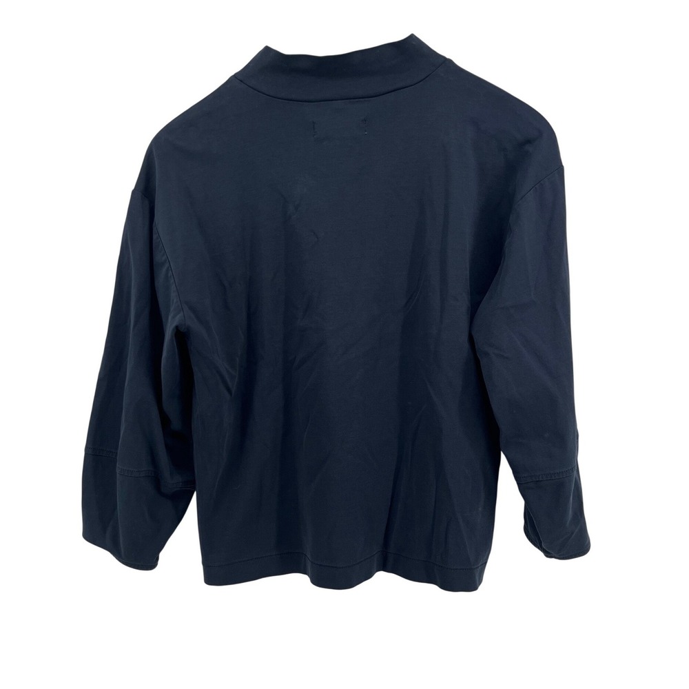 Everlane Luxe Cotton Mockneck Tee Black 100% Cotton Women Size M - Picture 2 of 6
